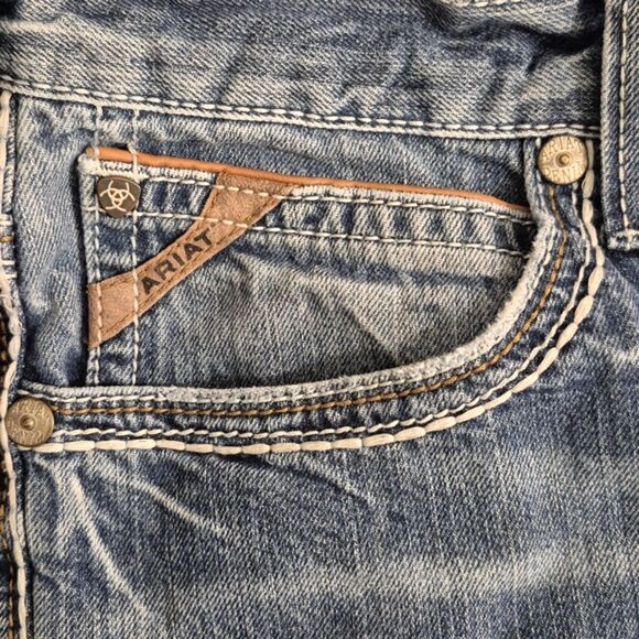 Ariat Jeans Mens 35x32 Low Rise Boot Cut M4 Coltrane Durango Western Cowboy - Picture 9 of 11
